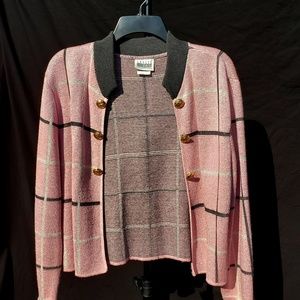 Pink Mod Sweater w/ Large Gold Buttons - M/L